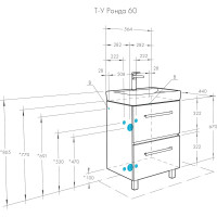 Тумба под раковину AQUATON Ронда PRO 60 дуб сом 1A205001RSC20