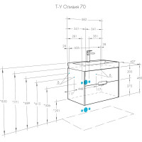 Тумба под раковину AQUATON Оливия 70 грей, дуб ойстер 1A254301OLUG0