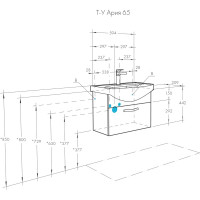 Тумба под раковину AQUATON Ария 65 черный глянец 1A134001AA950