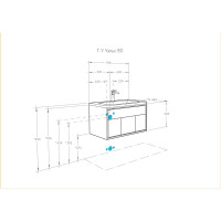 Тумба под раковину AQUATON Уэльс 80 графит new 1A267901WA6A0