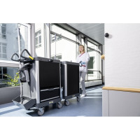 Тележка KARCHER FM ExpertPro 50/ P комплект: колесная база, 2 ведра 15 л, вертикальный отжим, 4 ведра 6 л, 1 полка, 1 ящик 16 л, 2 фиксатора 1.321-008.0