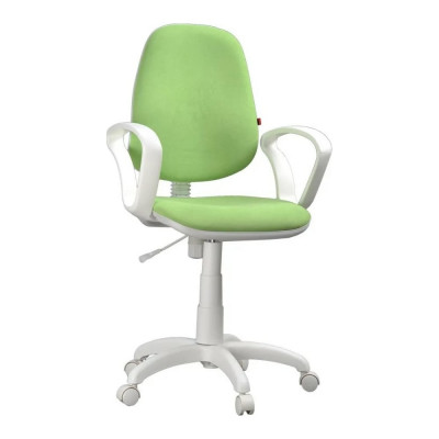 Кресло Фабрикант Престиж пластик WH Ткань Candy green г/п 140 ПВМ PL 600 гольф ролик белый X1507807