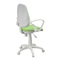 Кресло Фабрикант Престиж пластик WH Ткань Candy green г/п 140 ПВМ PL 600 гольф ролик белый X1507807