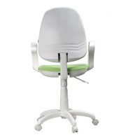 Кресло Фабрикант Престиж пластик WH Ткань Candy green г/п 140 ПВМ PL 600 гольф ролик белый X1507807