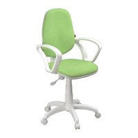 Кресло Фабрикант Престиж пластик WH Ткань Candy green г/п 140 ПВМ PL 600 гольф ролик белый X1507807