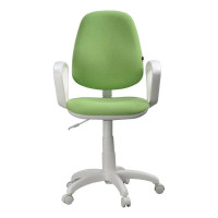 Кресло Фабрикант Престиж пластик WH Ткань Candy green г/п 140 ПВМ PL 600 гольф ролик белый X1507807