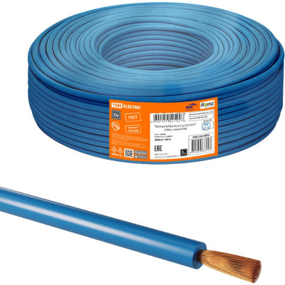 Провод TDM ELECTRIC ПуГВнг(А)-LS 1x10,0 ГОСТ (100м), синий SQ0124-0852