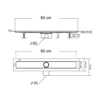 Душевой лоток VINCEA SAY OPTIMA -S 603.60.S.U, 60 см, под плитку SAY.603.60.S.U