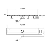 Душевой лоток VINCEA SAY OPTIMA 70 см, под плитку SAY.603.70.S.U
