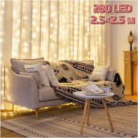 Светодиодная гирлянда Beroma шторка 280 led, 2.5x2.5 м теплое свечение 07704981