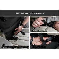 Меховая накидка на сиденье автомобиля AutoFlex овчина, универсальная, 1 шт., цвет черный 91207