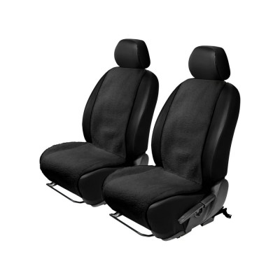 Меховые накидки на сиденья автомобиля AutoFlex овчина, универсальные, комплект 2 шт., цвет черный 91208