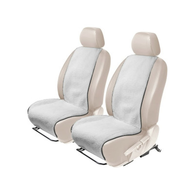 Меховые накидки на сиденья автомобиля AutoFlex овчина, универсальные, комплект 2 шт., цвет белый 91202