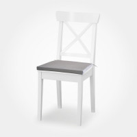 Сидушка на стул witerra жаккард, однотонный двусторонний, серая, 40x40x1.5 см 105018