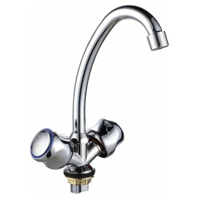 Смеситель для кухонной мойки Rainsberg двухвентильный, хром, крепление на гайке R6413F