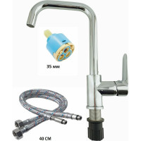 Смеситель для кухни OUTE хром, высота 320 мм, однорычажный, монтаж на одно отверстие, латунь T21013B