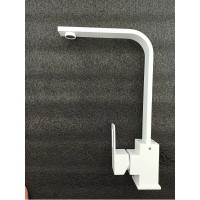 Смеситель для кухни OUTE  белый 360 мм, однорычажное управление, поворотный излив, монтаж на одно отверстие, на гайке T40213BK