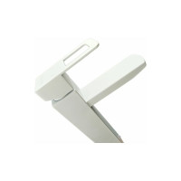 Смеситель для накладной раковины OUTE цвет матовый белый, однорычажное управление, монтаж на одно отверстие, на гайке, гибкая подводка T40201K-1