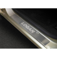 Накладки на пороги Rival для Renault Logan 2014-н.в., нержавеющая сталь, 4 шт. NP.4701.3