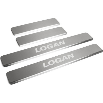 Накладки на пороги Rival для Renault Logan 2014-н.в., нержавеющая сталь, 4 шт. NP.4701.3