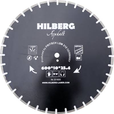Диск алмазный отрезной Hilberg 600x25.4 Hard Materials Laser Asphalt HM313