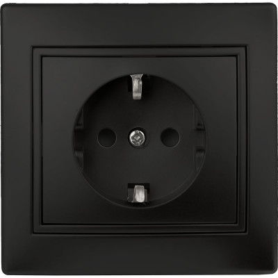 Розетка Intro 2P+E Schuko, 16А, 250В, IP20, СУ, Plano, антрацит Б0044567