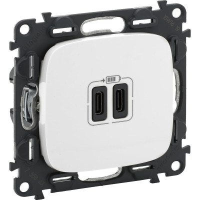 Зарядное устройство Legrand Valena Allure с 2 USB-разъемами тип C-тип C 240 В/5 В 3000 мА белое 755345