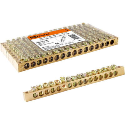 Шина TDM ELECTRIC N нулевая 8x12мм 16/2 16 групп/крепеж по краям SQ0801-0071