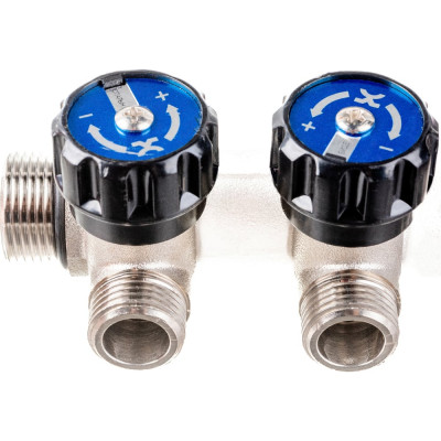 Коллектор с регулирующими вентилями IVANCI выходы с наружной резьбой, 2 выхода 3/4"x1/2" IVC.106600.N.01