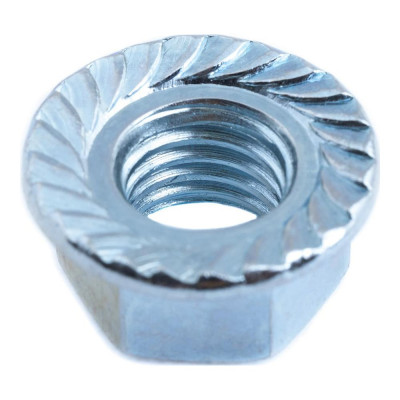 Гайка с фланцем DIN 6923 Стройбат М22 белый цинк 345370