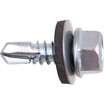 Саморезы кровельные с буром Стройбат 6,3x 19 белый цинк 10 шт 305700