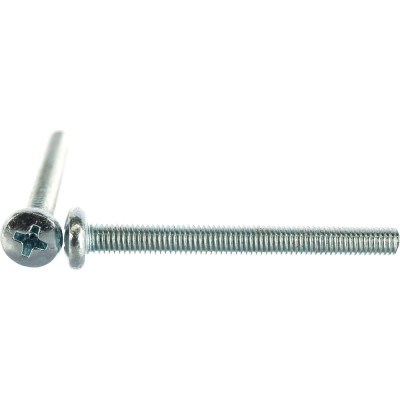 Полукруглый винт Стройбат DIN 7985 М5x50 белый цинк 6 шт 243831