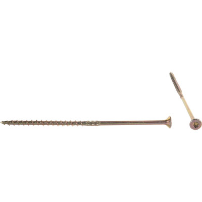 Конструкционный универсальный саморез BULLIT 6x160 TX30, желтый, потай, 100 шт. 14-0015650