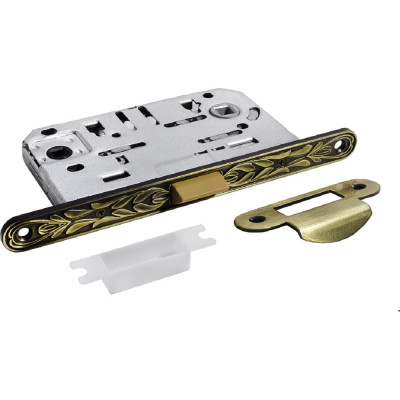 Замок с пластиковым язычком MORELLI 1895P-U IB защелка бесшумная многофункциональная, цвет-итальянская бронза 9011894