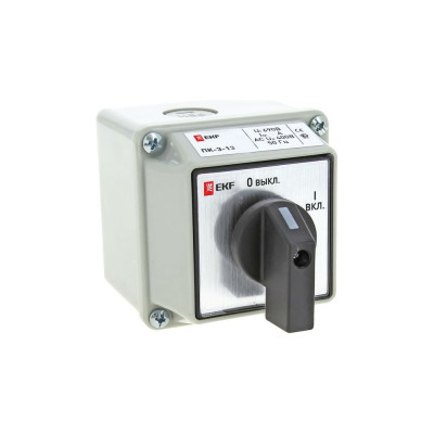 Кулачковый переключатель EKF PROxima ПК-3-13, 63А, 3P, "ВКЛ-ВЫКЛ", IP54 pk-3-13-63