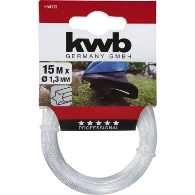 Леска для триммера kwb 1.3 мм, 15 м, нейлон, профиль звезда 654113