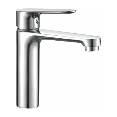 Смеситель для раковины OUTE 150 мм, цвет хром, однорычажное управление, монтаж на одно отверстие, на гайке, гибкая подводка T21001