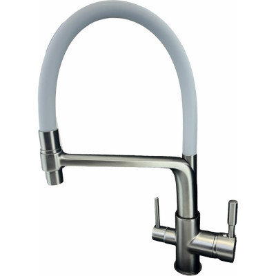 Смеситель для кухни OUTE с гибким изливом и дополнительным выводом под фильтр, титан T61303BY