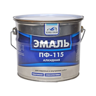 Эмаль  Alpha Color ПФ 115, белая, матовая, 3.2 кг 34581