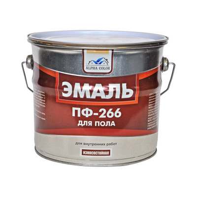 Эмаль для пола  Alpha Color ПФ-266, красно-коричневый, 3.2 кг 49170