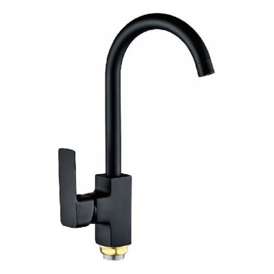 Смеситель для кухни Rainsberg однорычажный, черный матовый, монтаж на одно отверстие, крепление на гайке R1013HF