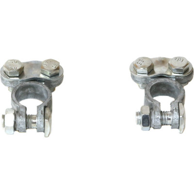 Набор клемм TopAuto (свинец) акб с зажимом (болт под ключ) "заводила" (в пакете), "топ авто", 26022