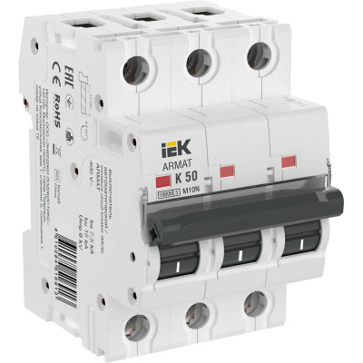 Автоматический выключатель IEK Armat m10n 3p k 50а AR-M10N-3-K050