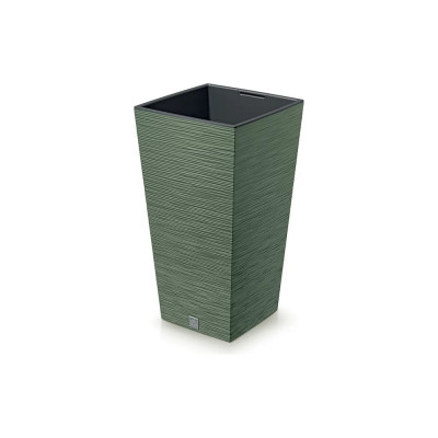 Высокое кашпо Prosperplast FURU SQUARE 395х395мм, h755мм, earth green, с вкладышем DFSH400-5615C 067618