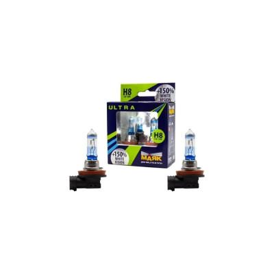 Автомобильная галогенная лампа МАЯК H8, 12 В, 35 Вт, PGJ19-1, White Vision +150% ULTRA, 2 шт. 82820WV+150