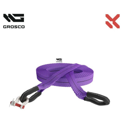 Динамическая стропа Grosco 4т, 3м, скоба/петля, рывковый трос для буксировки авто до 2 тонн BTD0403SL