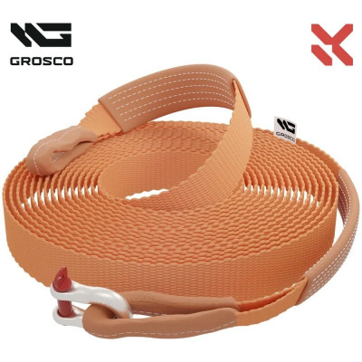 Динамическая стропа Grosco 7т, 5м, петля/петля, рывковый трос для буксировки авто до 3.5 тонн BTD0705LL