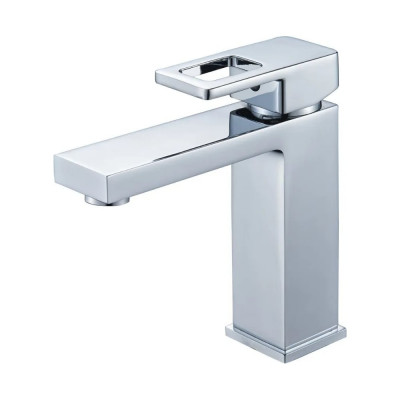 Смеситель для умывальника/раковины OUTE цвет хром, материал латунь, высота 165 мм, крепление на гайке, керамический картридж 35 мм T10801