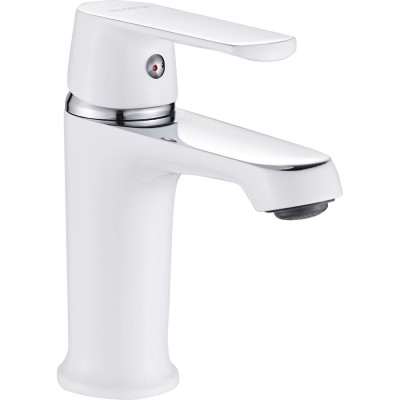 Смеситель для умывальника OUTE белый, латунь, высота 140 мм, крепление на гайке, керамический картридж T20901K