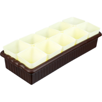 Набор для рассады PALISAD поддон 444x185x82 мм, 10 горшочков по 460 мл. с выдвижным дном 643451